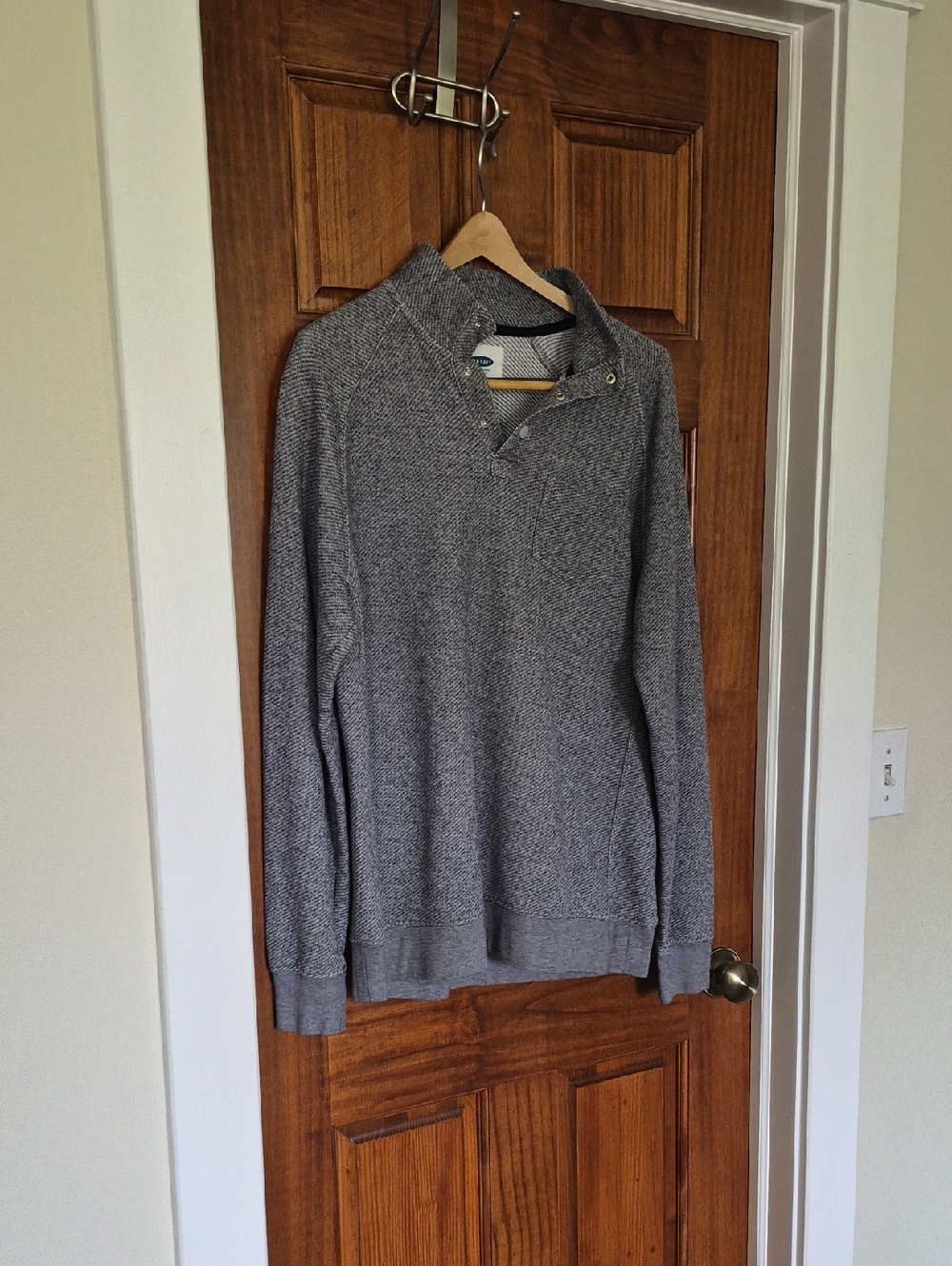 Old NAVY Men's Gray Button-Neck Sweater